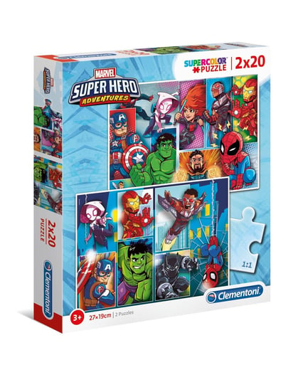 Clementoni, puzzle, Supercolor Marvel Super Hero Adventures, 20 el. Clementoni