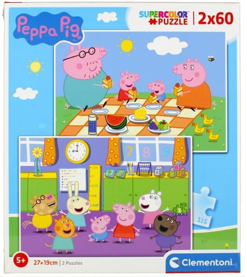 Clementoni, puzzle, Świnka Peppa. Peppa Pig, 2x60 el. Clementoni