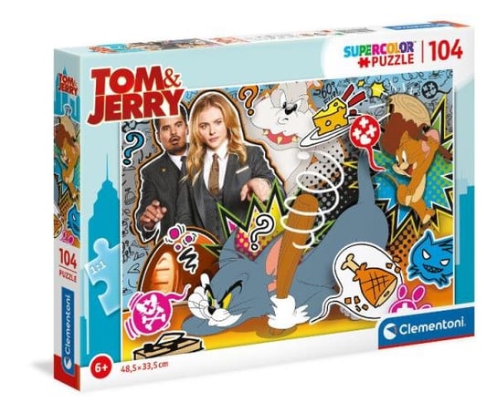 Clementoni, puzzle, Tom i Jerry, 104 el. Clementoni