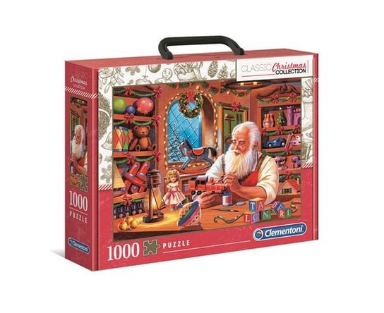 Clementoni, puzzle, w walizce Warsztat Świętego Mikołaja, 1000 el. Clementoni