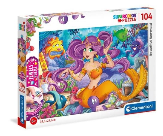 Clementoni, puzzle, z ozdobami Piękna Syrenka. Beautiful Mermaid, 104 el. Clementoni