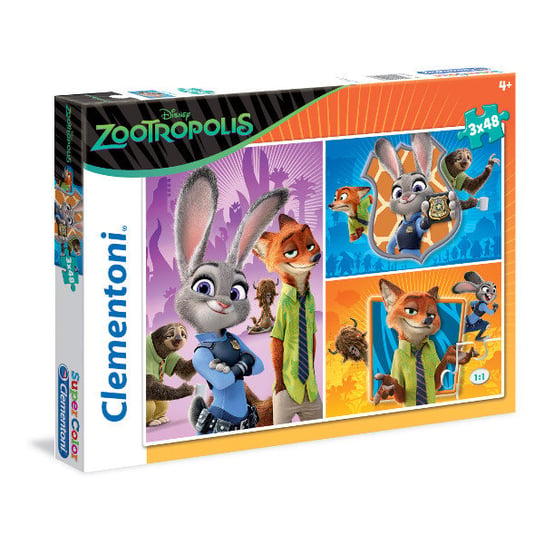 Clementoni, puzzle, Zootopia, 3x48 el. Clementoni