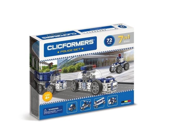 Clicformers, klocki Konstrukcyjne Policja 7w1 Clics Toys