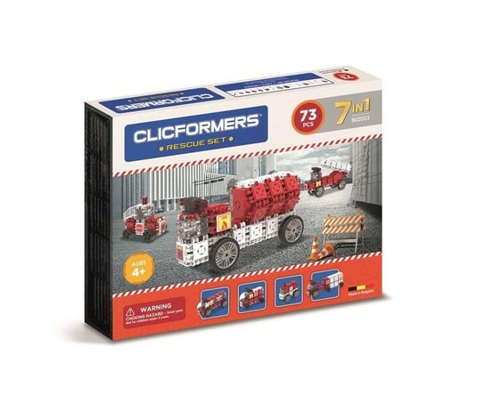 Clicformers, klocki konstrukcyjne Straż Pożarna 7w1 Clics Toys