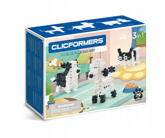 Clics Toys, klocki clics clicformers black&white friends Clics Toys
