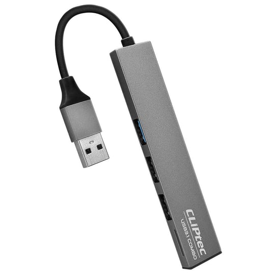 Cliptec Adapter Hub - Usb Na Usb 3.1 + 2Xusb 2.0 + Microsd - Slim Combo Rzr545 Szary TopTel