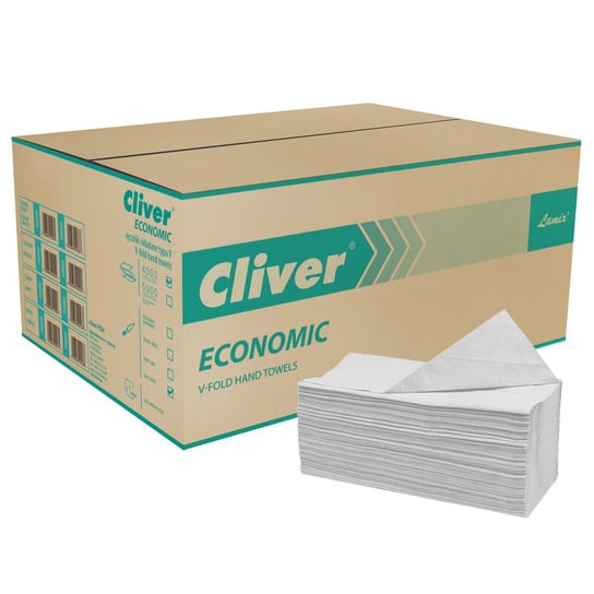Cliver Ekologiczny, jednowarstwowy ręcznik składany, biały ręcznik papierowy 4000 szt sarcia.eu