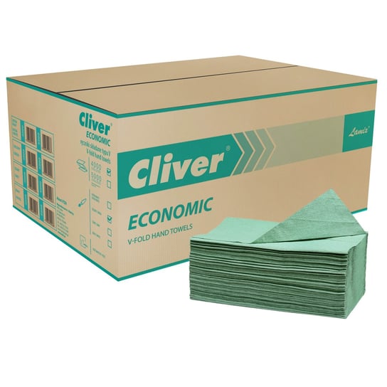 Cliver Ekologiczny, jednowarstwowy ręcznik składany, zielony ręcznik papierowy 4000 szt sarcia.eu