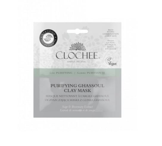Clochee, Purifying, oczyszczająca maska z glinką Ghassoul, 2x6 ml Clochee