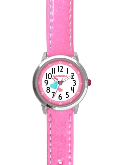 CLOCKODILE Zegarek dziewczęcy różowy z sercami Inna marka