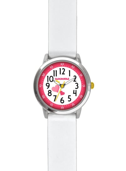 CLOCKODILE Zegarek dziewczęcy różowy z sercami i silikonowym paskiem Inna marka
