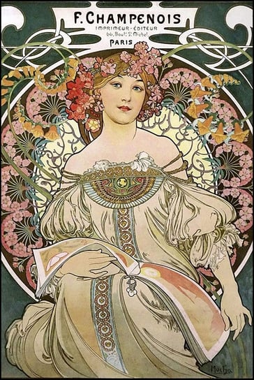 Close, Plakat, Alfons Mucha F. Champenois 1897, 61x91,5 cm Close