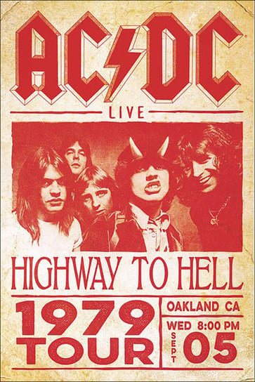 Close, Plakat, CLOSE, AC/DC Highway To Hell Hell Tour 1979, 61x91,5 cm Close