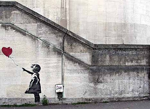 Close, Plakat, CLOSE, Banksy There is alsways hope, 59,4x42 cm Close