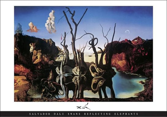 Close, Plakat, Salvador Dali Swans Reflecting Elephants, 91,5x61 cm Close