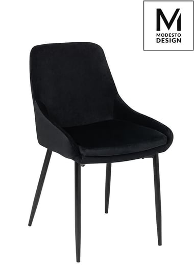 CLOVER krzesło tapicerowane welurem czarne Modesto Design