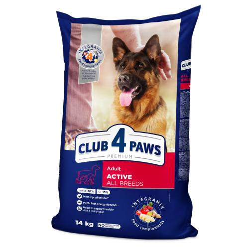 CLUB 4 PAWS Active - Sucha karma dla psów wszystkich ras 14 KG Club 4 Paws