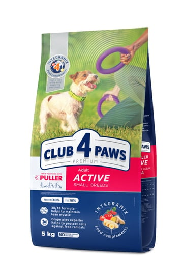Club 4 Paws Premium „Active” Sucha Karma Dla Dorosłych Aktywnych Psów Małych Ras 5 Kg Club 4 Paws