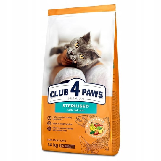 Club 4 Paws Premium Adult Cat Sterilised z łososiem 14kg Club 4 Paws