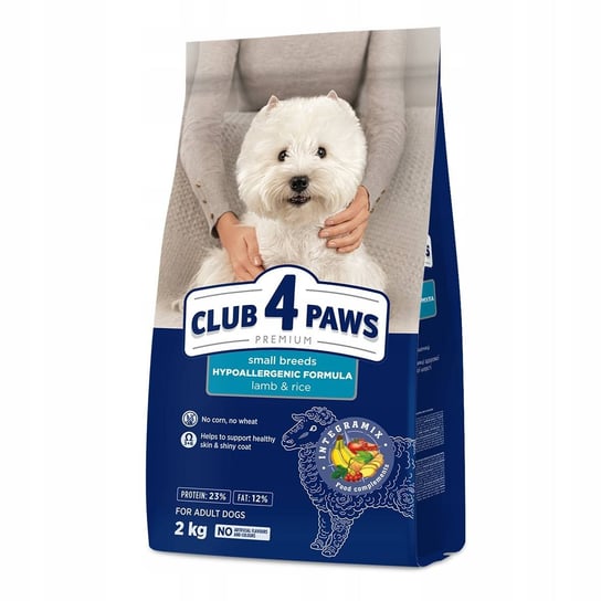 Club 4 Paws Premium Sucha karma dla dorosłych psów małych ras - Jagnięcina i ryż 2 kg Club 4 Paws