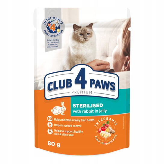 Club 4 Paws Steril Mokra karma dla kotów - Królik w galarecie 24 x 80 g Club 4 Paws