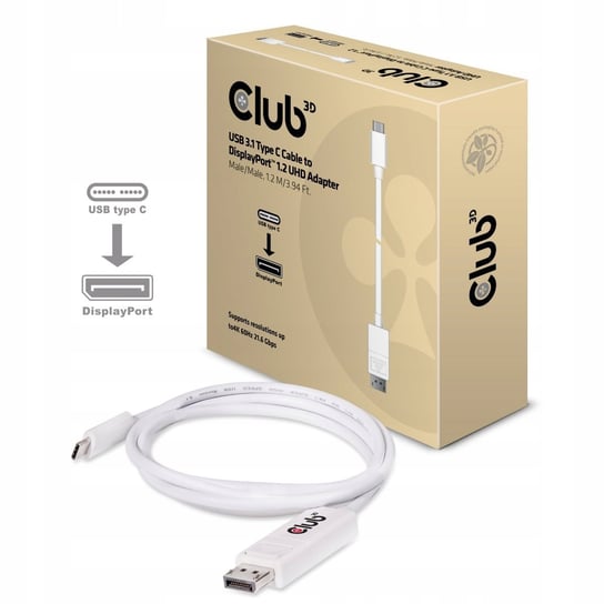 CLUB3D USB 3.1 Type C Cable to DisplayPort 1.2 UHD Apple