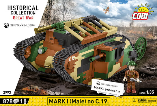 COBI, Klocki 2993 czołg MARK I (MALE) NO. C. HC GREAT WAR19 878KL COBI