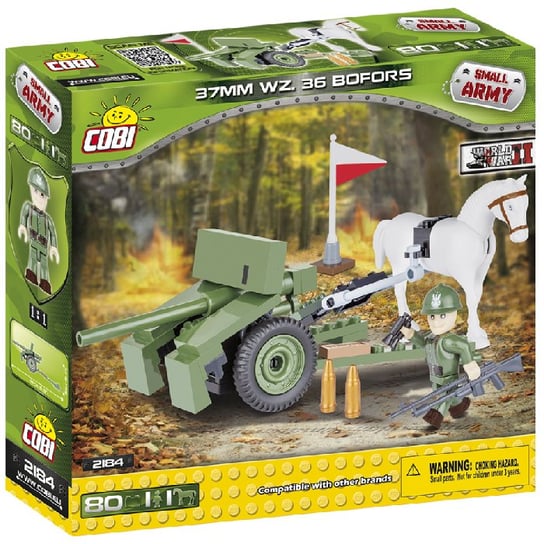 Cobi Small Army, klocki Armata Bofors z figurką konia, COBI-2184 COBI
