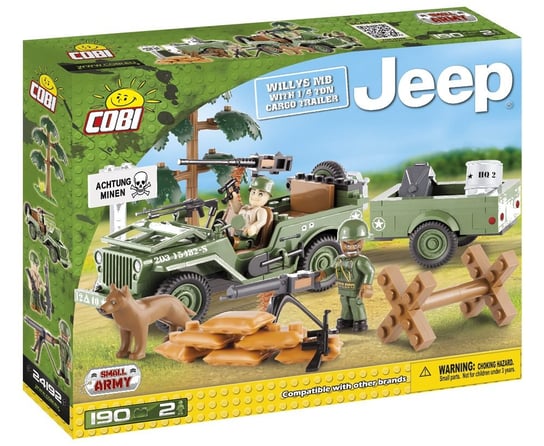 Cobi Small Army, klocki Jeep z przyczepą, COBI-24192 COBI