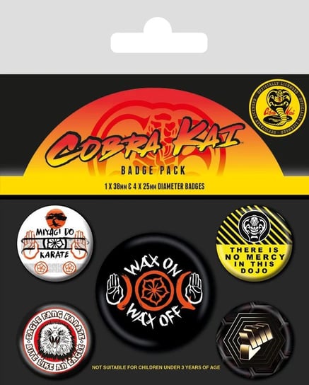 Cobra Kai S4 Dojos Przypinki Zestaw 1 + 4 Pyramid Posters