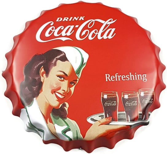 Coca Cola Czerwony Blaszany Kapsel Duży 40Cm 2 Inna marka