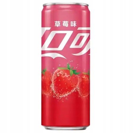 Coca-Cola Truskawkowa Napój Gazowany O Smaku Truskawki Strawberry 330 Ml Coca-Cola