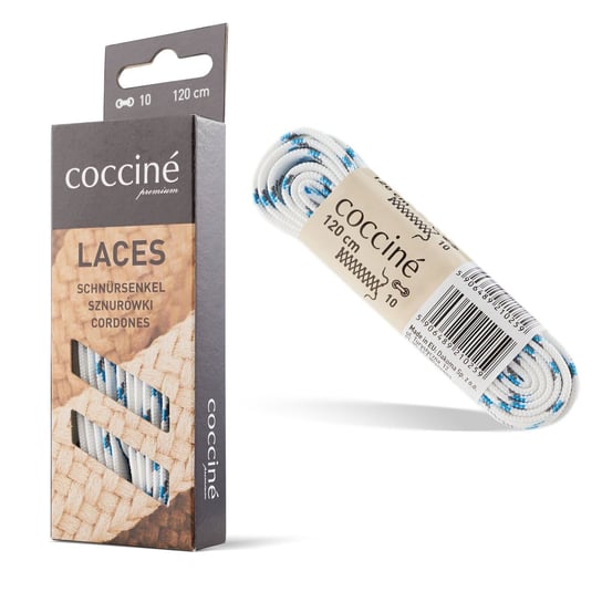 Coccine Sznurówki Do Butów 8 mm Laces White-Blue 120Cm Coccine