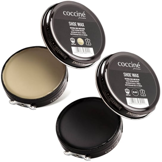 Coccine zestaw 2x pasta wosk do butów czarny + bezbarwny Coccine