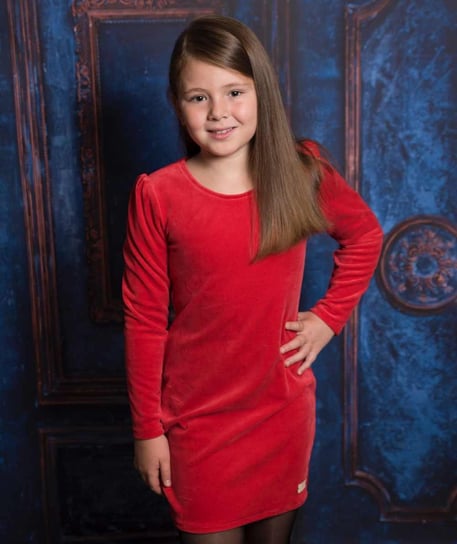 Cocco aksamitna czerwona sukienka dla dziewczynki 140/146/By Royal Baby Shop Royal Baby Shop