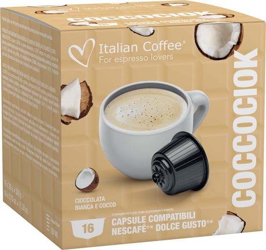 Coccociok (Biała Czekolada I Kokos) Italian Coffee Kapsułki Do Dolce Gusto - 16 Kapsułek Italian Coffee
