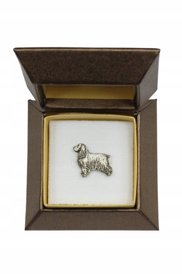 Cocker Spaniel Angielski posrebrzany pin w pudełku Inna marka
