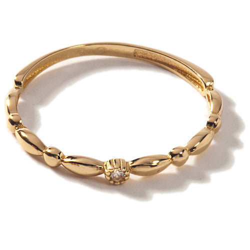 Cocky Jewellery, Pojedynczy ukamienowany pierścionek ze złota 14K-Złoto, rozmiar 6 Cocky