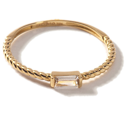 Cocky Jewellery, Złoty 14K pierścionek z bagietką, rozmiar 5 Cocky