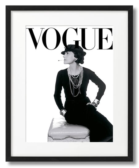 Coco Chanel, Plakat Vogue, Okładka Czarno-Biała DEKORAMA