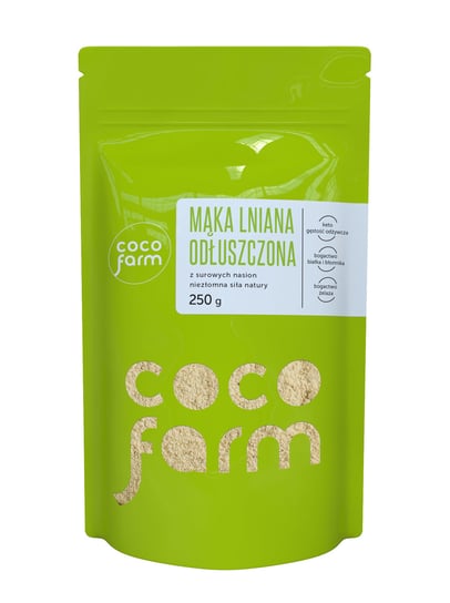 Coco Farm Mąka Lniana Odtłuszczona Z Surowych Nasion, Niezłomna Siła Natury 250G COCO FARM