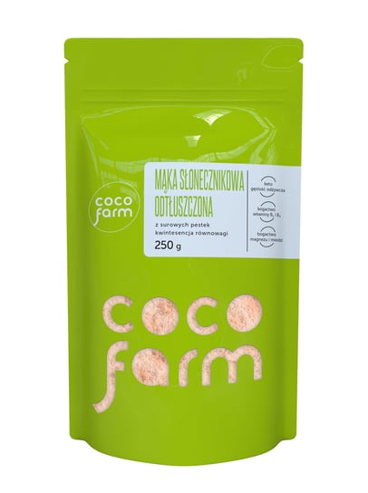 Coco Farm Mąka Słonecznikowa Odtłuszczona Z Surowych Pestek, Kwintesencja Równowagi 250G COCO FARM