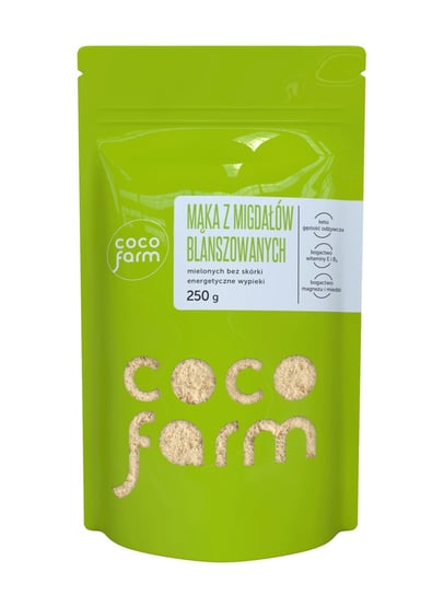Coco Farm Mąka Z Migdałów Blanszowanych, Mielonych Bez Skórki, Energetyczne Wypieki 250G COCO FARM