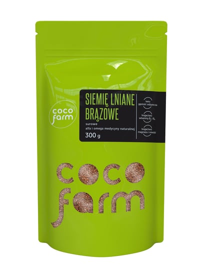 Coco Farm Siemię Lniane Brązowe Surowe, Alfa I Omega Medycyny Naturalnej 300G COCO FARM