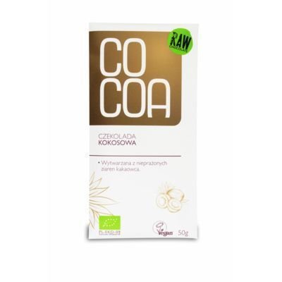 Cocoa, Czekolada kokosowa, Bio, 50 g Cocoa