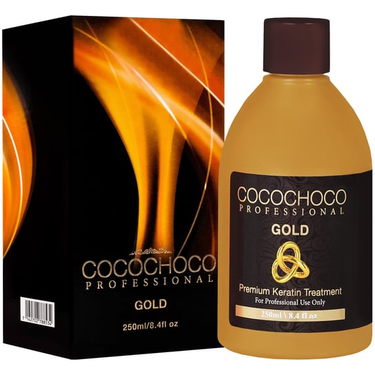 Cocochoco, Gold Premium Keratin Treatment Keratyna Do Prostowania Włosów, Wygładza, Wzmacnia, Odżywia, Chroni Kolor, 250 ml Cocochoco