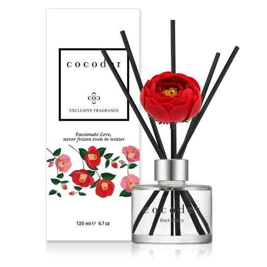 Cocodor, Dyfuzor zapachowy z patyczkami Camellia 120 ml Black Cherry PDI30429 Cocodor