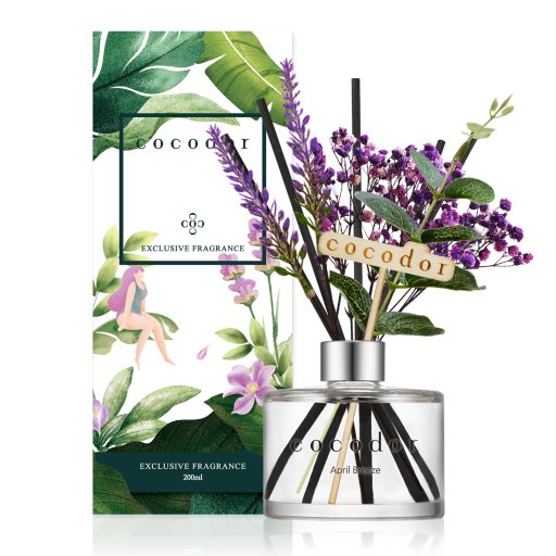 Cocodor, Dyfuzor zapachowy z patyczkami i prawdziwymi kwiatami Flower Lavender 200ml April Breeze PDI30422 Cocodor