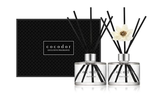 Cocodor, Zestaw dwóch dyfuzorów zapachowych z patyczkami 200 ml April Breeze + Pure Cotton PDI30394 Cocodor