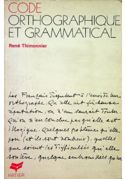 Code orthographique et grammatical Hatier